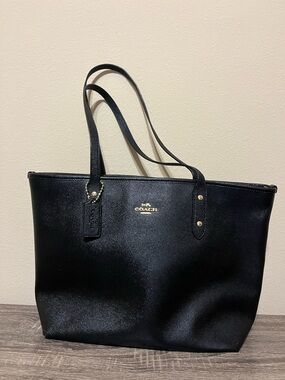 Coach City Black Leather Tote Bag